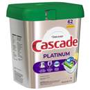 Cascade Platinum ActionPacs, Dishwasher Detergent, Lemon Scent, 62Ct