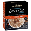 Better Oats Steel Cut Maple & Brown Sugar Instant Oatmeal with Flaxseeds 10-1.51oz. Pouches