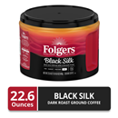 Folgers Black Silk Ground Coffee, Dark Roast, 22.6 Oz. Canister