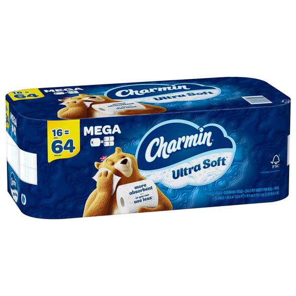 Charmin Ultra Soft Toilet Paper Mega Roll, 244 Sheets per Roll, 18 Count | Homeoffice