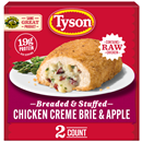 Tyson Chicken Creme Brie & Apple, Breaded & Stuffed, Raw, 2Ct