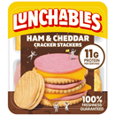 Lunchables Ham & Cheddar Cheese Cracker Stackers Snack Kit with Vanilla Creme Cookies
