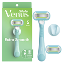 Venus Extra Smooth Pink Women's Razor Handle + 2 Blade Refills
