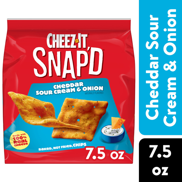 Cheez-It Snap'd Cheese Cracker Chips Cheddar Sour Cream and Onion