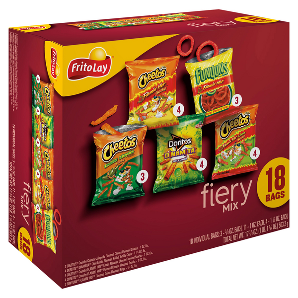 Frito Lay Fiery Mix Variety Pack, (Pack of 40)