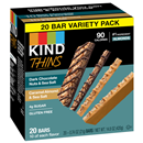 KIND Thins Dark Chocolate Nuts and Sea Salt & Caramel Almond and Sea Salt Bars 20-0.74 oz