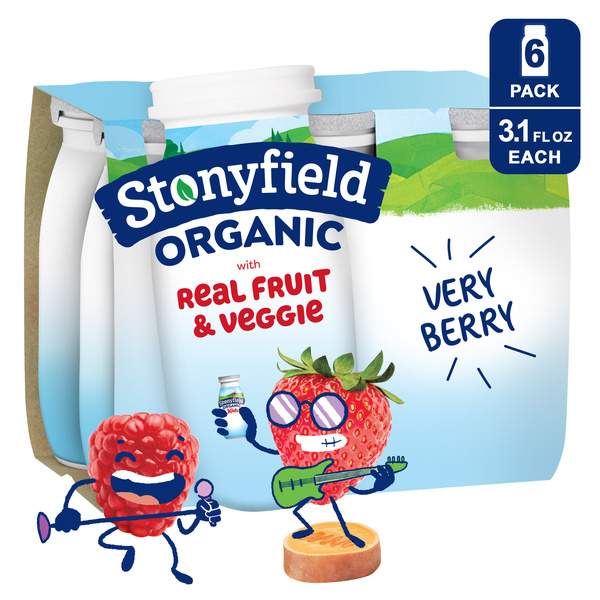 Stonyfield Organic Kids Very Berry Lowfat Yogurt Smoothies 6-3.1 Fl Oz ...