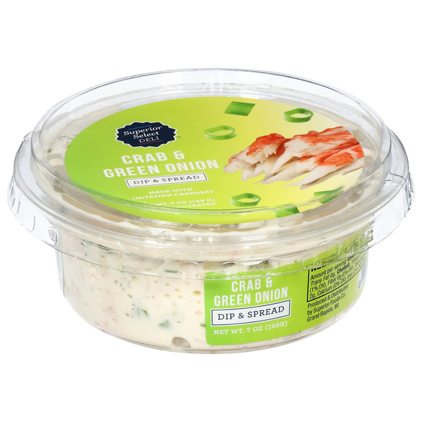 Superior Select Deli Imitation Crab & Green Onion, Dip & Spread