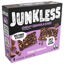 Junkless Granola Bars, Chewy, Double Chocolate, 6-1.1 oz Bars