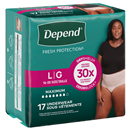 Depend for Women Large Maximum Absorbency Underwear, Blush Color