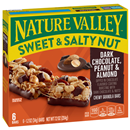 Nature Valley Sweet & Salty Nut Dark Chocolate, Peanut & Almond Chewy Granola Bars, 1.2 oz, 6 count