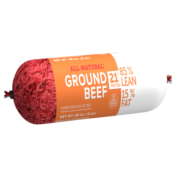 85% Lean/15% Fat Ground Beef Roll, 1lb (Frozen)