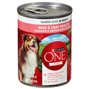 Purina ONE Plus Tender Cuts in Gravy, Skin and Coat, Chicken and Brown Rice Entree