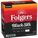 Folgers Black Silk Dark Roast Coffee, Keurig K-Cup Pods, 32 Count Box