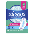 Always Ultra Thin Size 3 Extra Long Super Pads With Wings Unscented
