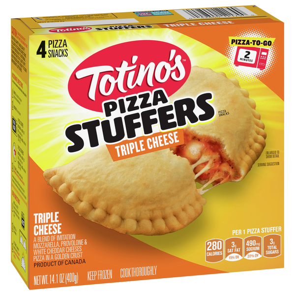 QT TODOWN 　サプリ 3袋 Totino's Pizza Stuffers, Triple Cheese Flavored, Frozen Snacks, 4