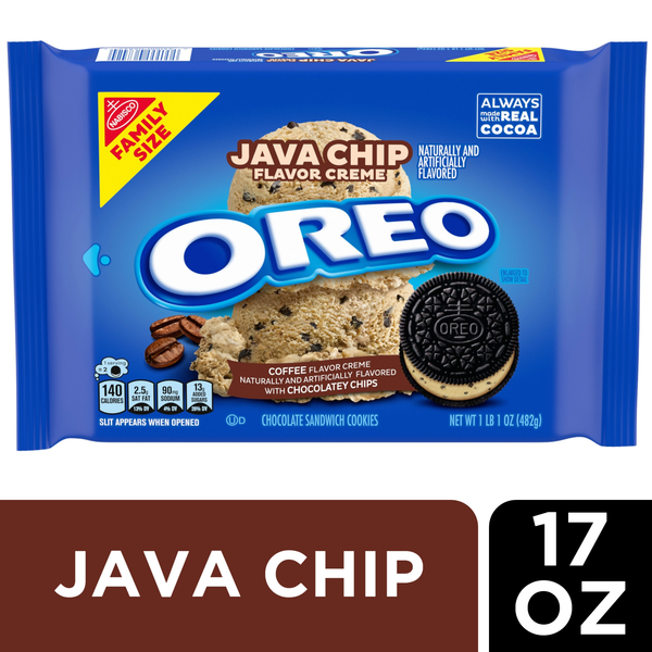 Nabisco Oreo Java Chip Flavor Creme Chocolate Sandwich Cookies Family ...