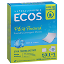 Ecos Plant Powered Free & Clear Laundry Detergent Sheets 50 ea