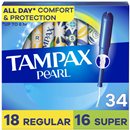 Tampax Pearl, DuoPack (Regular/Super), Plastic Tampons, Unscented