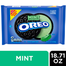 Oreo Mint Creme Chocolate Sandwich Cookies, Family Size, 18.71 Oz