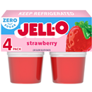 Jell-O Sugar Free Strawberry Low Calorie Gelatin Snacks 4Ct