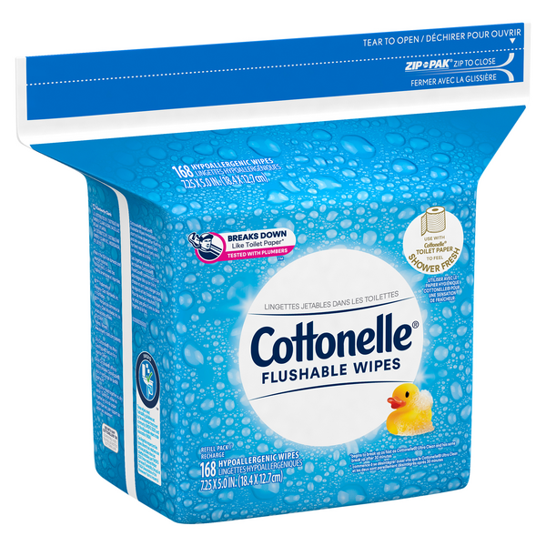 Cottonelle Flushable Cleansing Cloths Fresh Care Refill Wet Wipes Toilet 