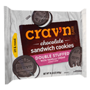 Crav'n Flavor Double Stuffed Vanilla Creme Chocolate Sandwich Cookies