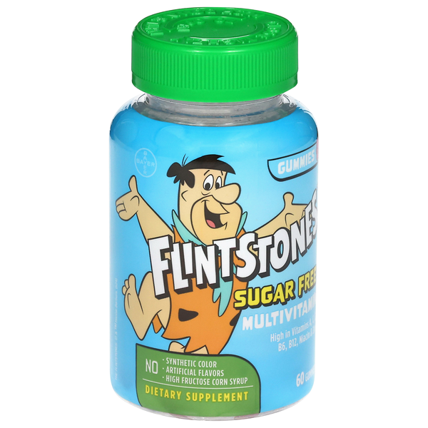 Flintstones Sugar Free Natural Raspberry Flavor Multivitamin Gummies ...