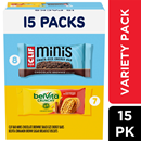 CLIF Bar Minis & belVita Crunchy Breakfast Biscuits, Variety Pack, 15 Packs