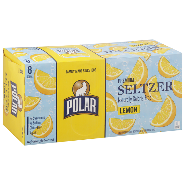 Polar Seltzer, Lemon 8Pk | Hy-Vee Aisles Online Grocery Shopping