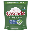 Cascade Complete ActionPacs, Dishwasher Detergent, Fresh Scent, 18Ct