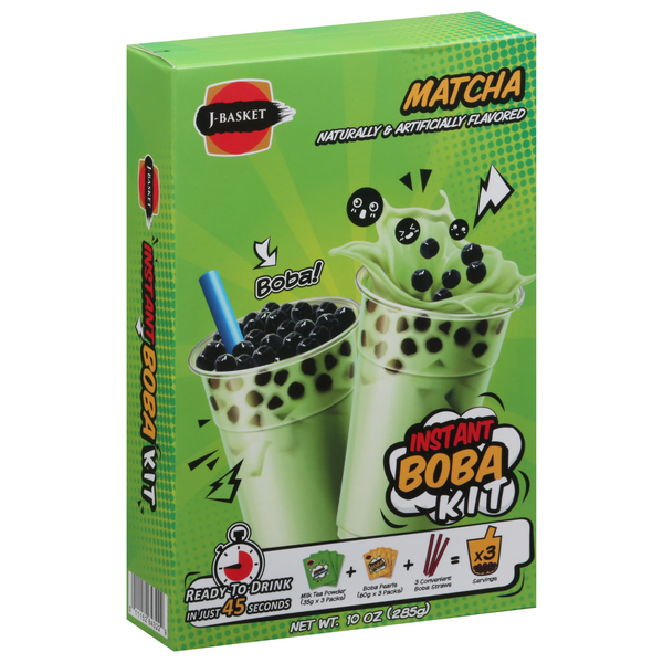 J-Basket Boba Bubble Tea Kit: Matcha Tea (3 cups) – Bokksu Market