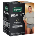 Depend Real Fit Incontinence Underwear for Men, Maximum Absorbency, L/XL, Black & Grey