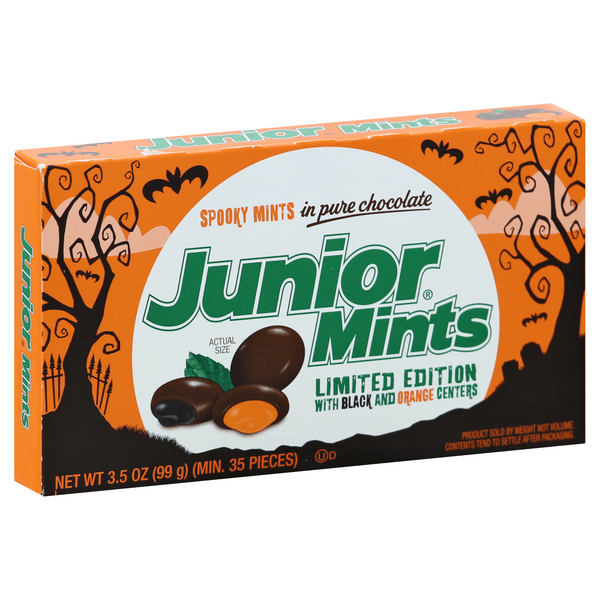 Junior Mints, Spooky, In Pure Chocolate, With Black And Orange