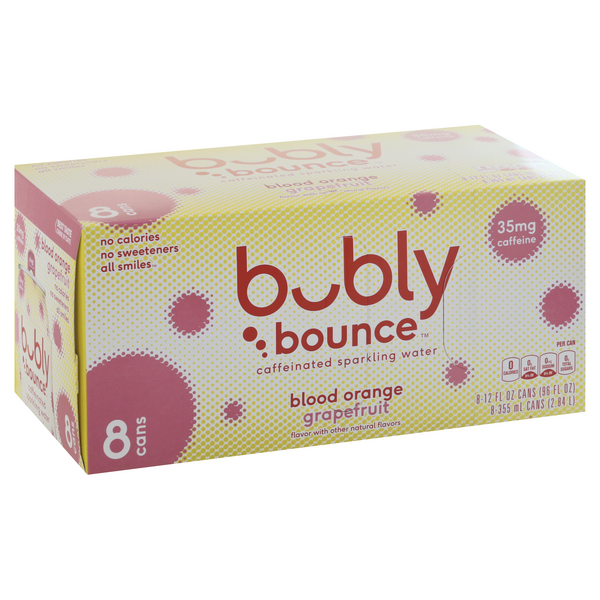 Bubly Bounce Caffeinated Sparkling Water, Blood Orange Grapefruit