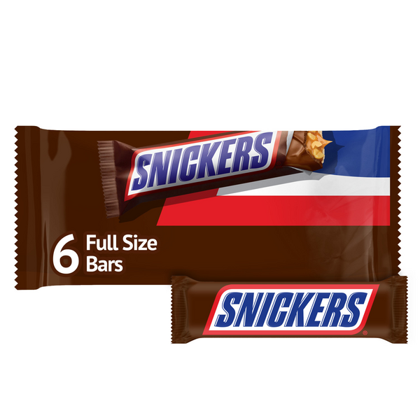 SNICKERS Chocolate Candy Bars Full Size 6 Bars | Hy-Vee