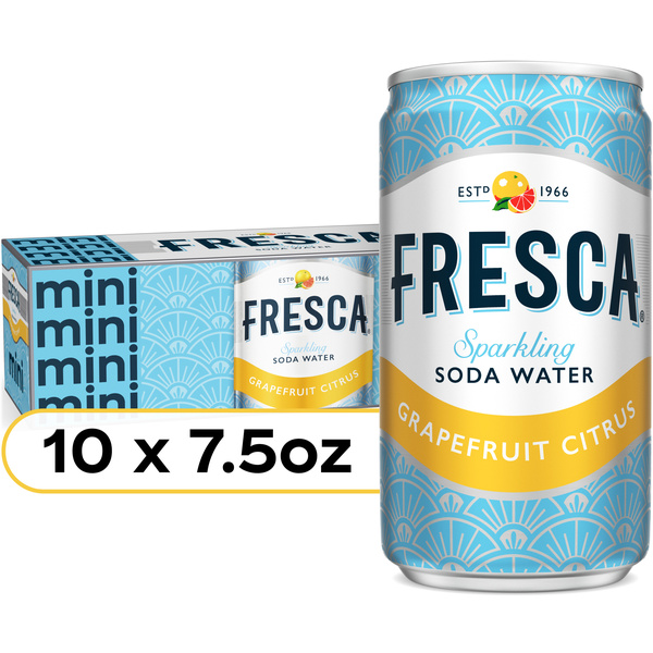 Fresca Soda Water, Sparkling, Grapefruit Citrus, Mini 7.5 floz