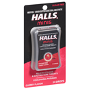 Halls Minis Sugar Free Cherry Menthol Cough Suppressant/Oral Anesthetic Drops