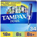 Tampax Pearl Triple Pack Regular/Super/Super+ Absorbency Plastic Unscented Tampons