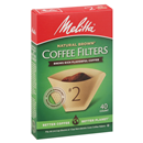 Melitta Natural Brown Paper Cone Coffee Filters #2 Size