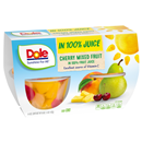 Dole Cherry Mixed Fruit In 100% Fruit Juice 4 Count