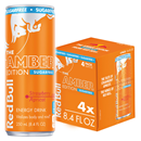 Red Bull Amber Edition Sugar Free Energy Drink, Strawberry Apricot 4Pk