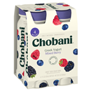 Chobani Yogurt Drink, Greek, Lowfat, Mixed Berry, 4Pk