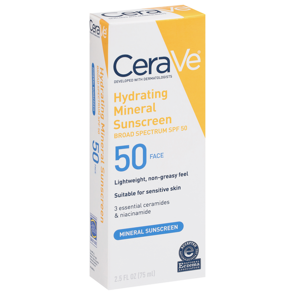CeraVe Hydrating Sunscreen, Face, Broad Spectrum SPF 50