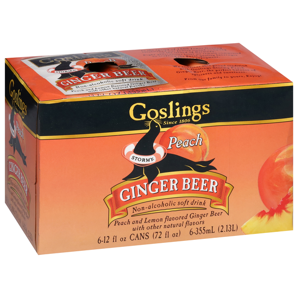 Goslings Peach Ginger Beer, 6Pk | Hy-Vee Aisles Online Grocery