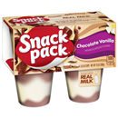 Snack Pack Chocolate Vanilla Pudding Cups 4-3.25 oz Cups