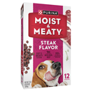 Purina Moist & Meaty Steak Flavor Dog Food 12 ct