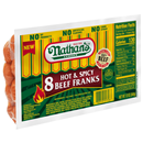 Nathan's Famous Beef Franks, Hot & Spicy, 8Ct
