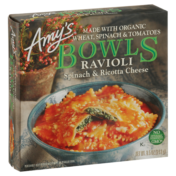 Amy's Bowls Spinach & Ricotta Cheese Ravioli 8.5 oz | Hy-Vee Aisles ...