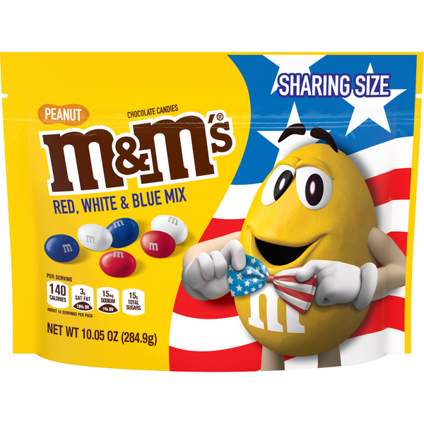 M&M S Peanut Milk Chocolate Sharing Size - 10.05 Oz Resealable Bag
